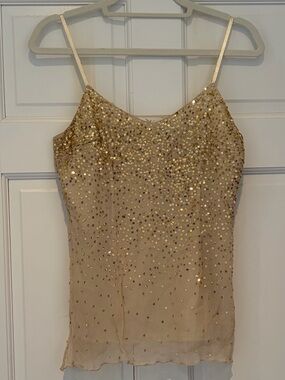 NWT Ascension Sequins Spaghetti Strap Camisole in Champagne